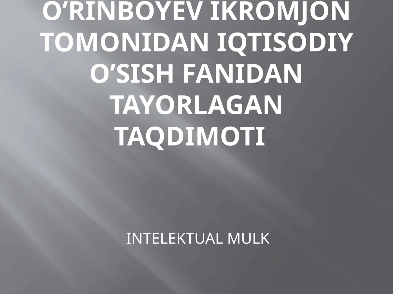 Intellektual mulk 1