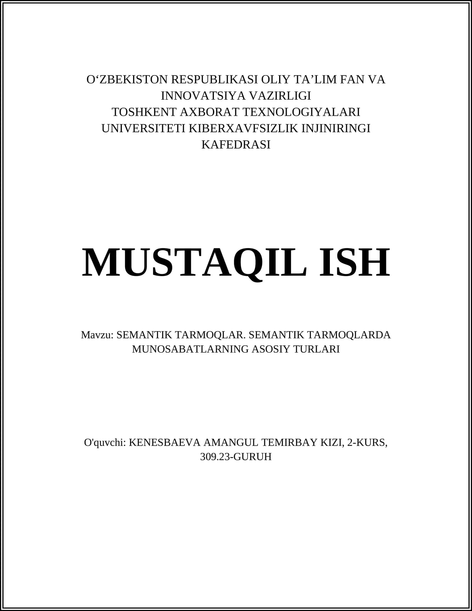 SEMANTIK TARMOQLAR 1