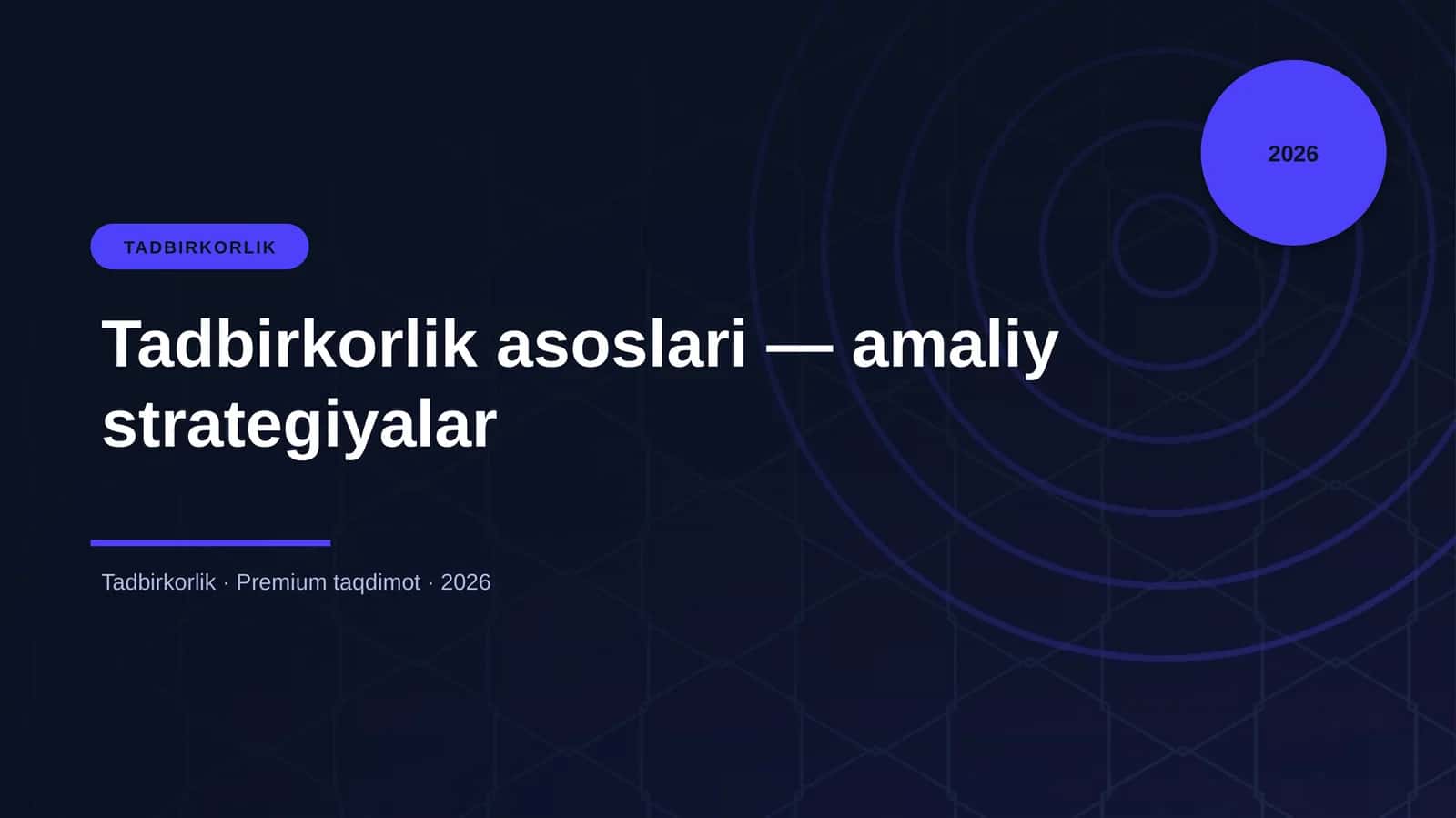Tadbirkorlik asoslari — amaliy strategiyalar 1