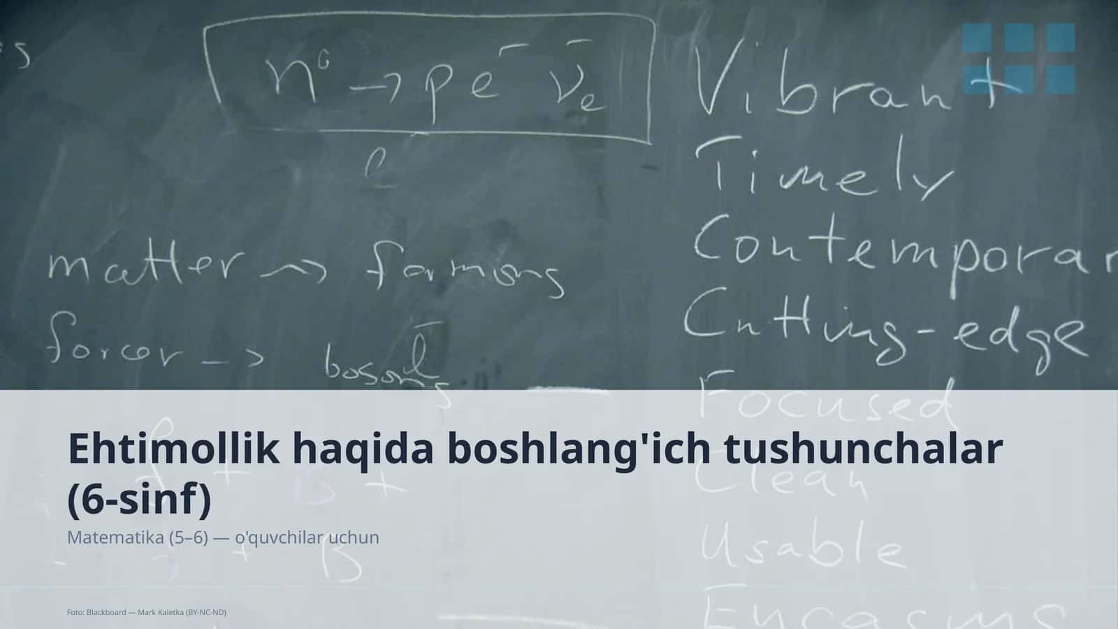 Ehtimollik haqida boshlang'ich tushunchalar (6-sinf) 1