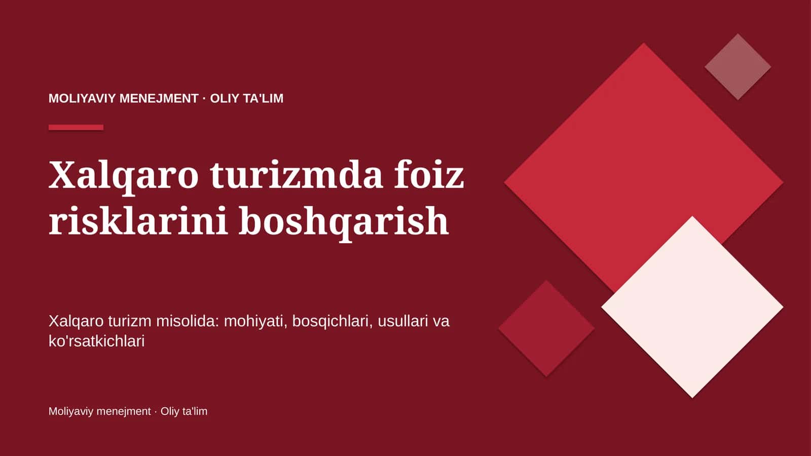 xalqaro turizmda foiz risklarini boshqarish 8265 1