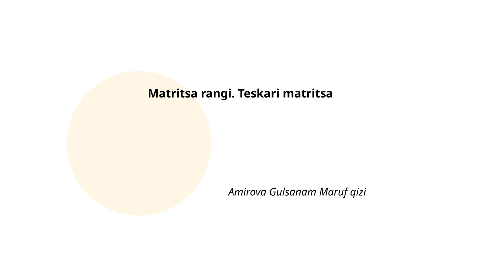 Matritsa rangi. Teskari matritsa 1