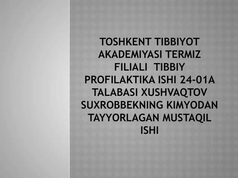 Toshkent Tibbiyot Akademiyasi Termiz Filiali tibbiy profilaktika ishi 1