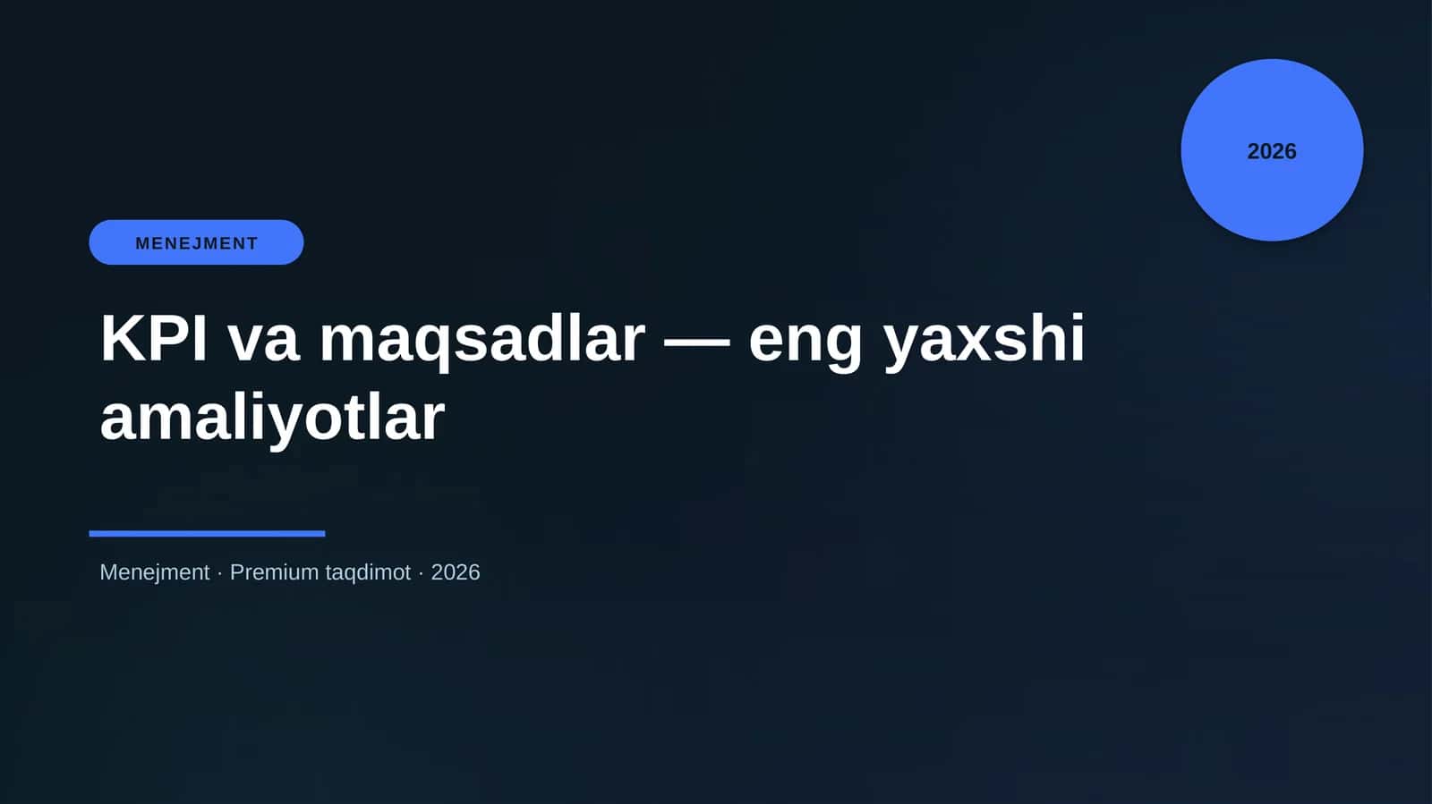 KPI va maqsadlar — eng yaxshi amaliyotlar 1