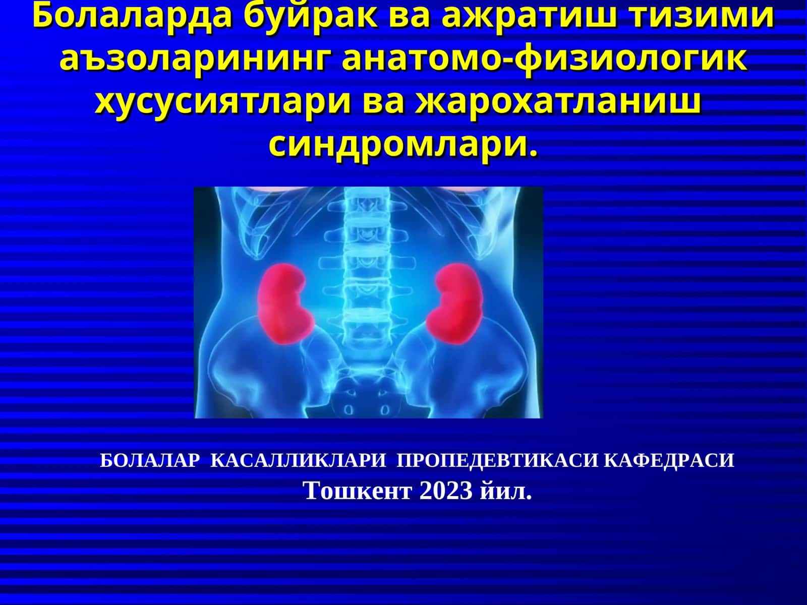 Болаларда буйрак ва ажратиш тизими аъзоларининг анатомо-физиологик хусусиятлари ва жарохатланиш синдромлари 1