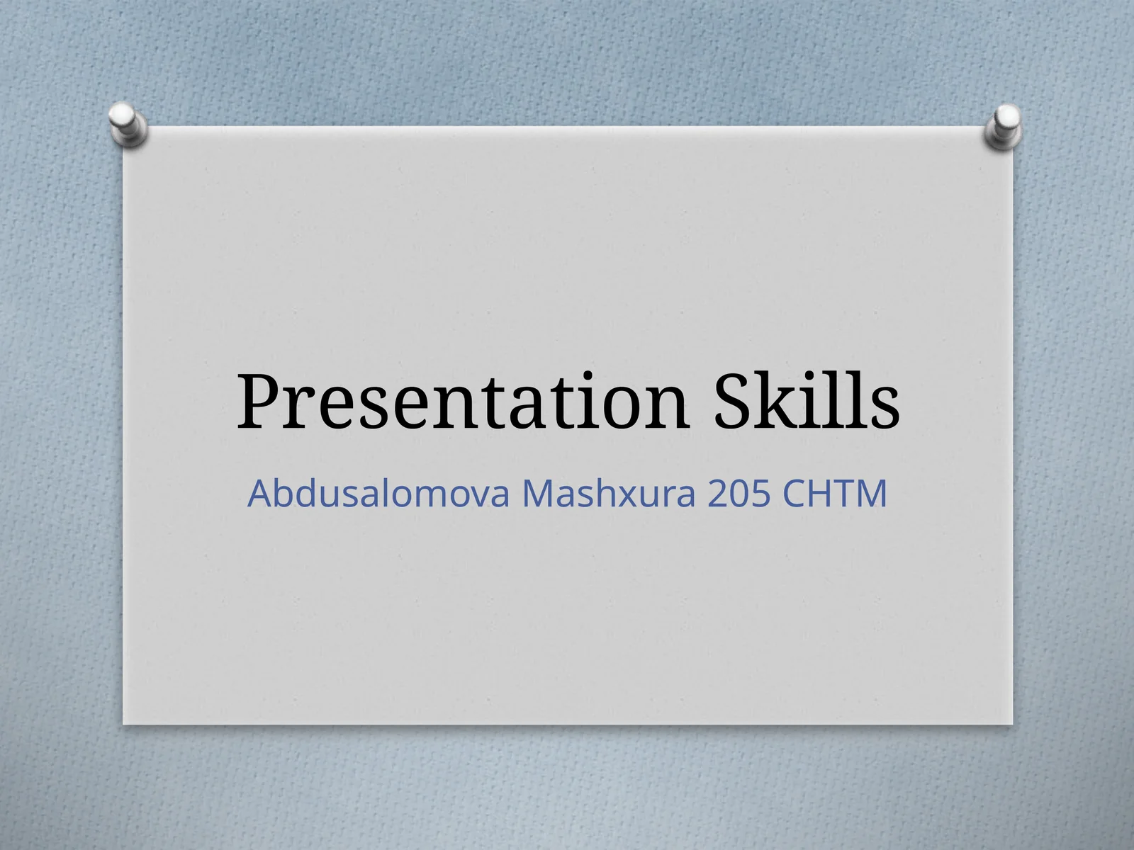 Presentation Skills 1