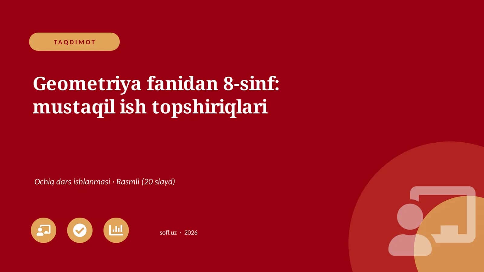 Geometriya fanidan 8-sinf: mustaqil ish topshiriqlari 1