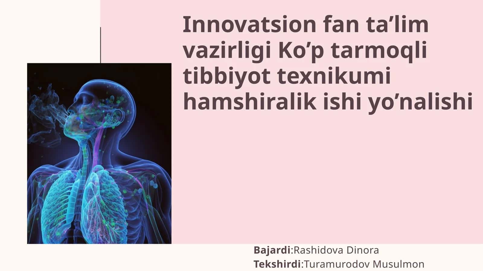 Innovatsion fan ta’lim vazirligi Ko’p tarmoqli tibbiyot texnikumi 1