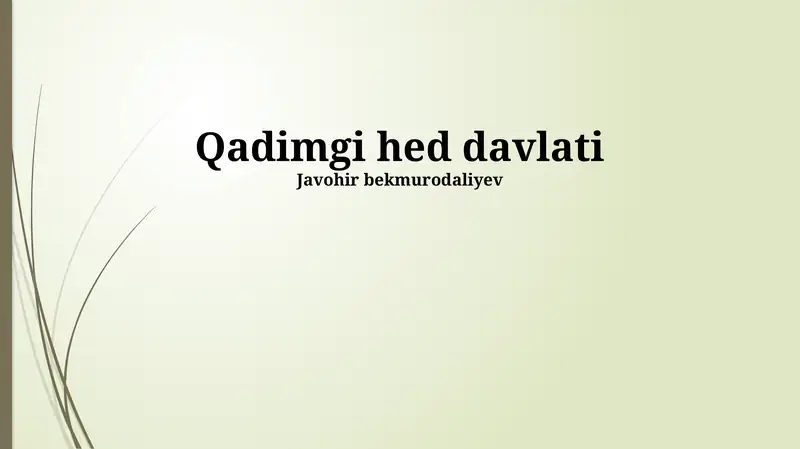 Qadimgi hed davlati 1