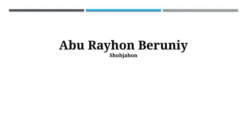 Abu Rayhon Beruniy 1