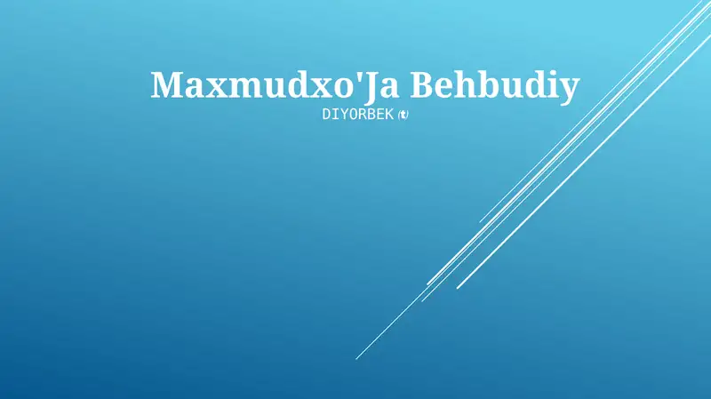 Maxmudxo'Ja Behbudiy 1