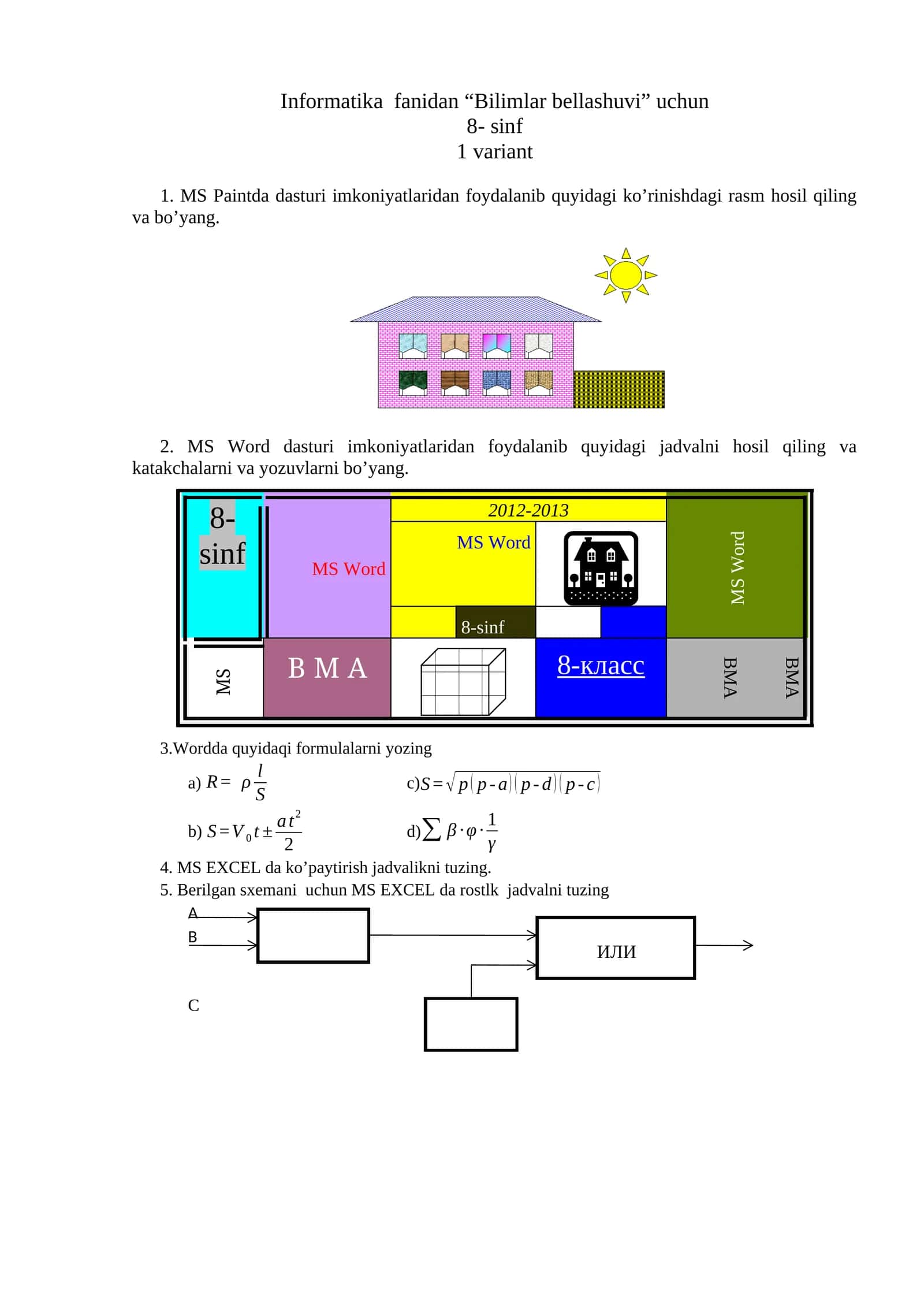 Informatika fanidan “Bilimlar bellashuvi” 1