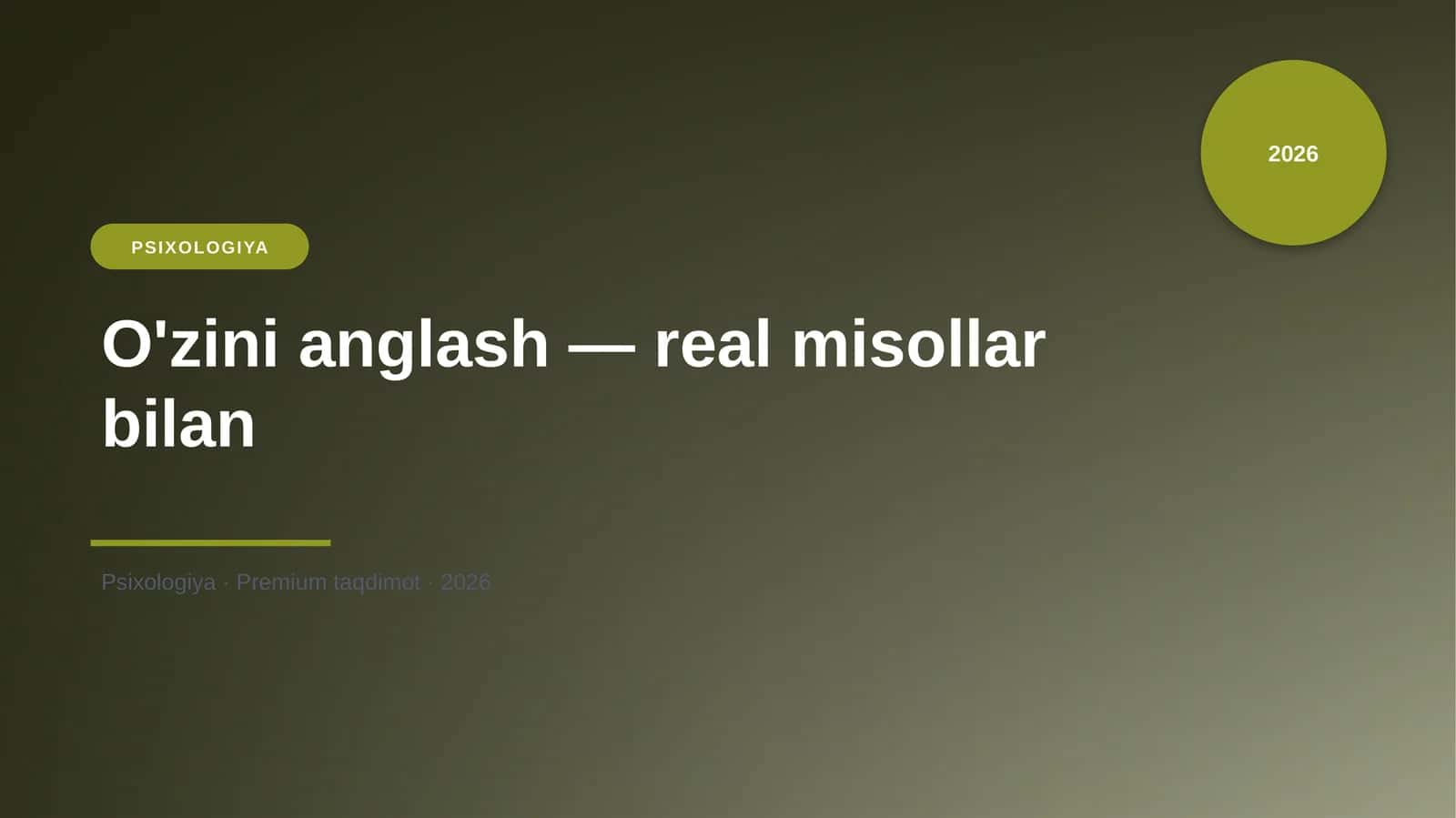O'zini anglash — real misollar bilan 1