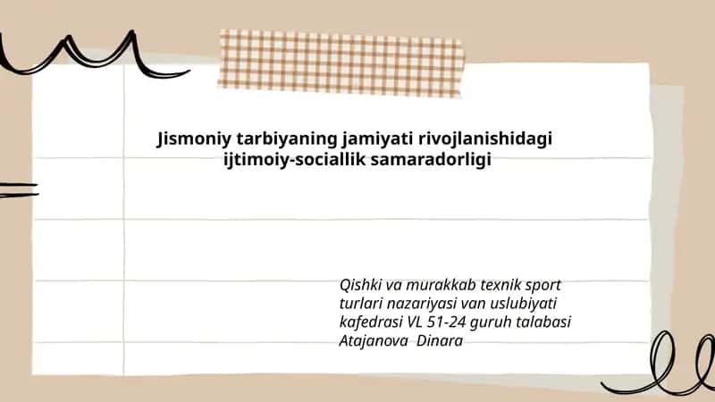 Jismoniy tarbiyaning jamiyati rivojlanishidagi ijtimoiy-sociallik samaradorligi 1