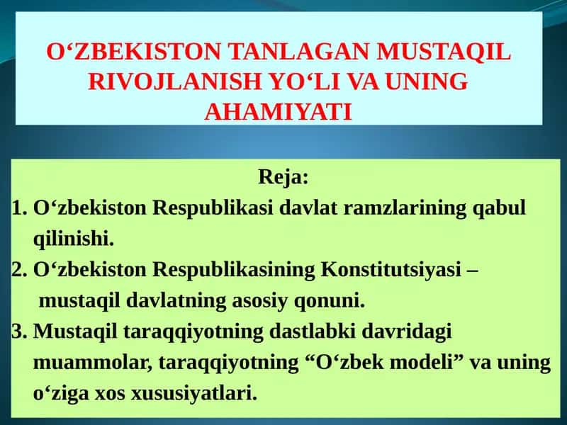 О‘zbekiston Respublikasi davlat ramzlarining qabul qilinishi 1
