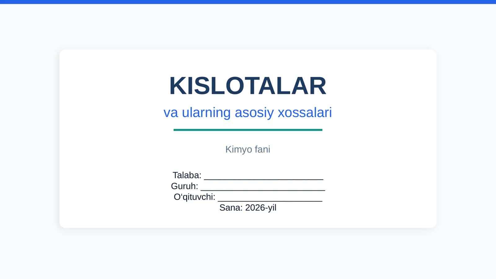 KISLOTALAR 1