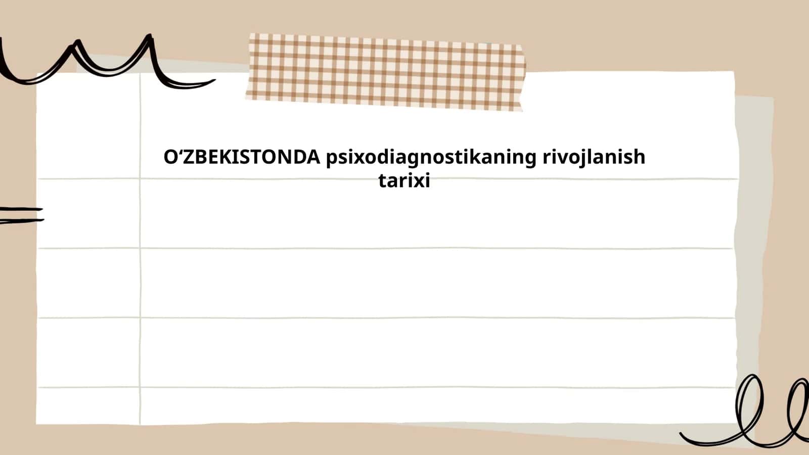 Oʻzbekistonda psixodiagnostikaning rivojlanish tarixi 1