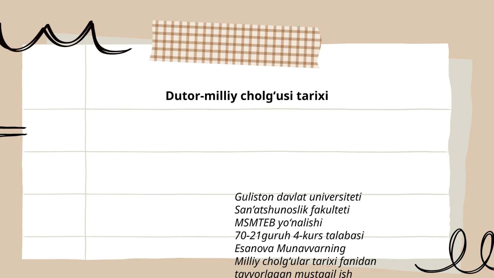 Dutor-milliy cholgʻusi tarixi 1