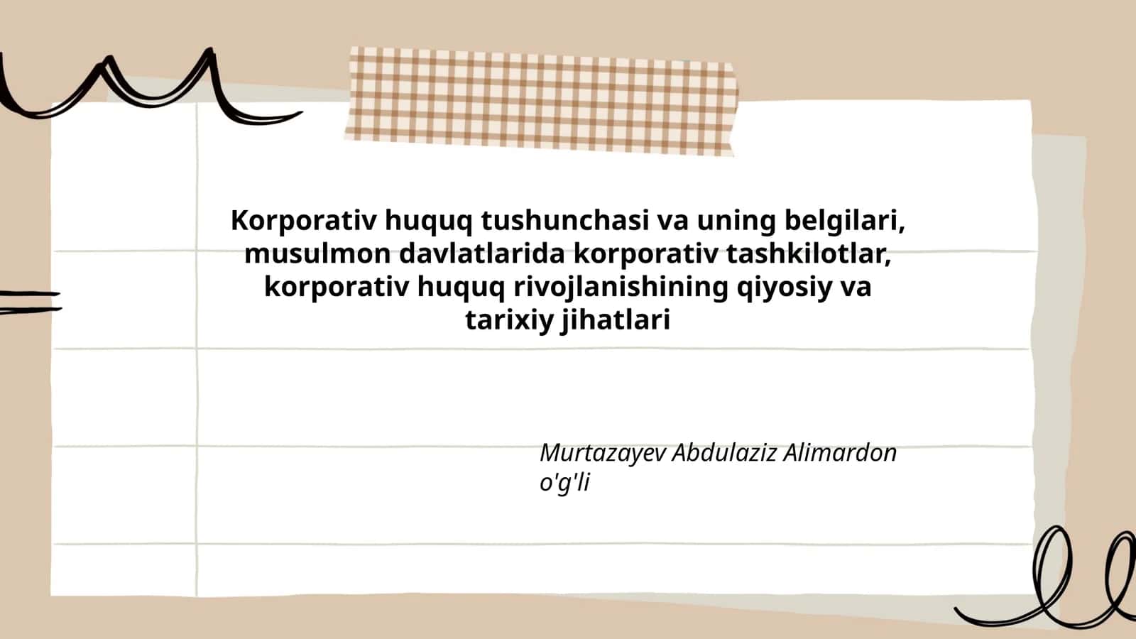 Korporativ huquq tushunchasi va uning belgilari 1