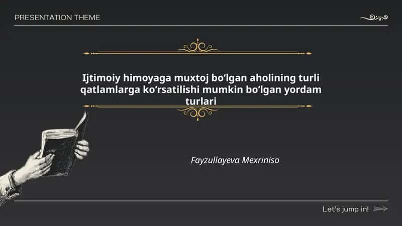 Ijtimoiy himoyaga muxtoj boʻlgan aholining turli qatlamlarga koʻrsatilishi mumkin boʻlgan yordam turlari 1