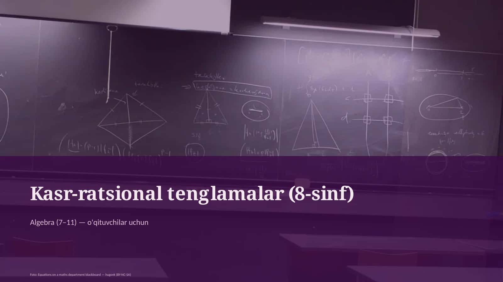 Kasr-ratsional tenglamalar (8-sinf) 1