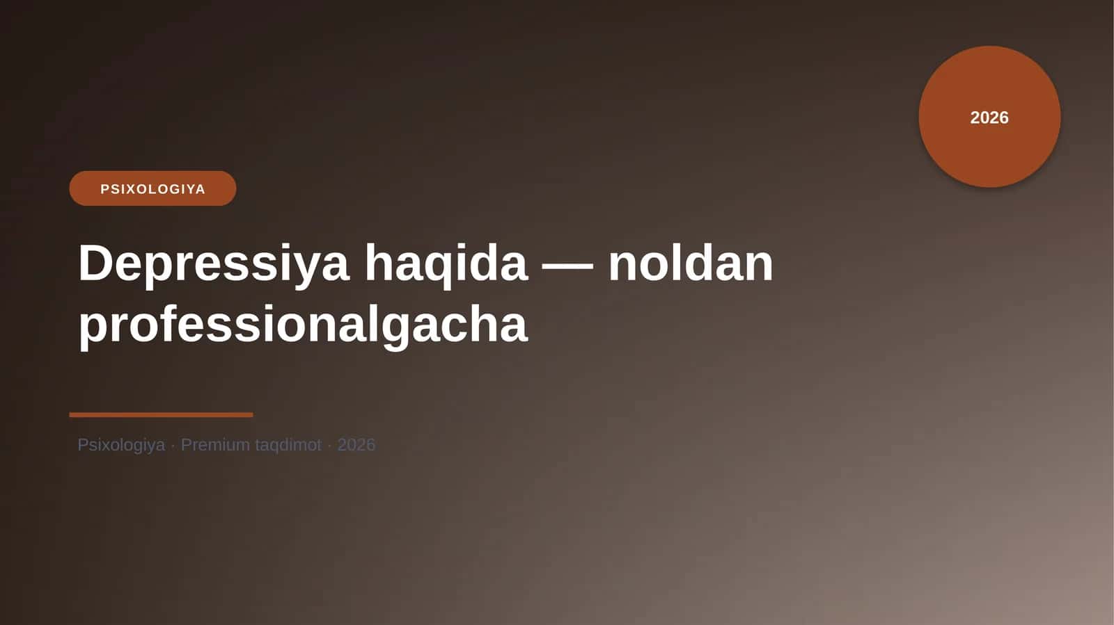 Depressiya haqida — noldan professionalgacha 1