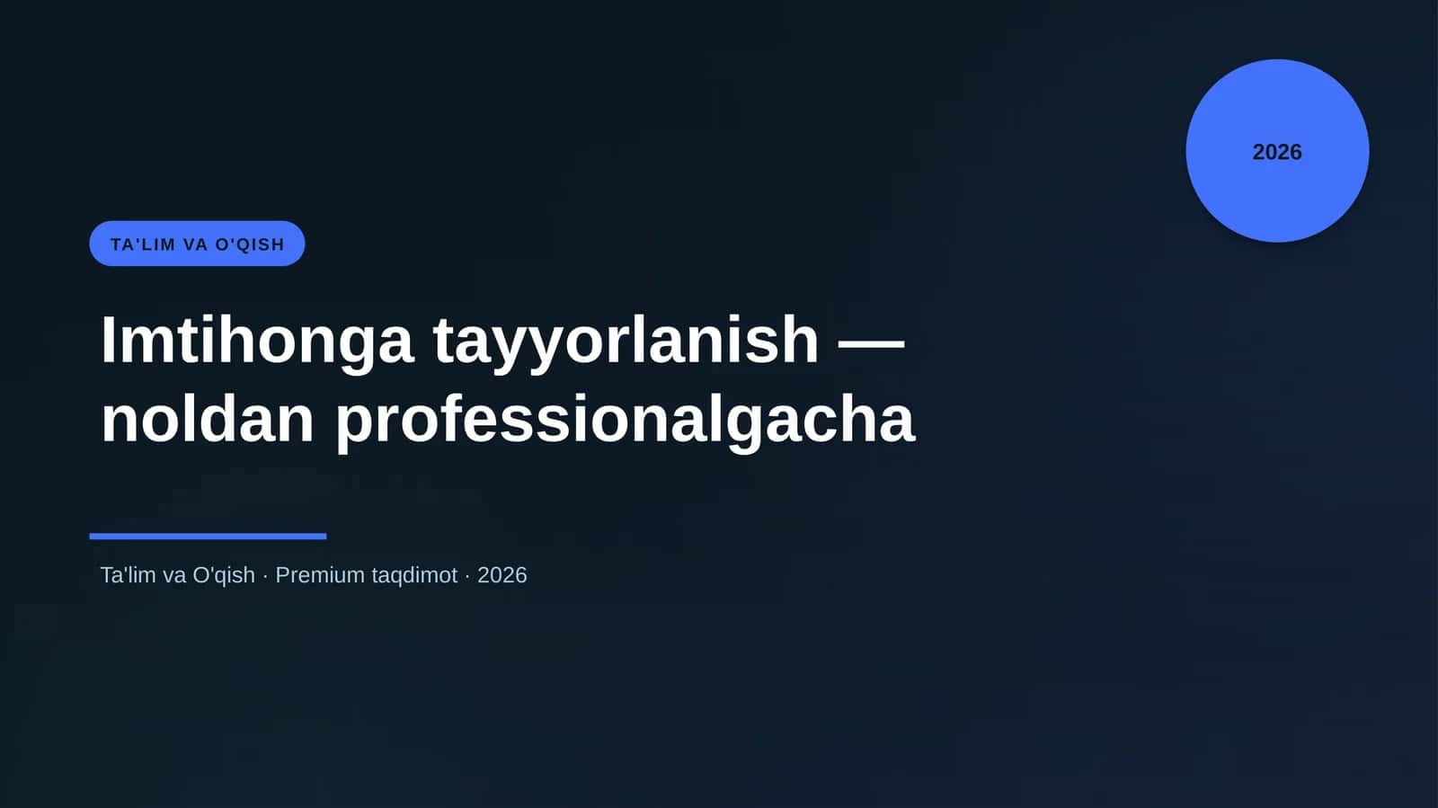 Imtihonga tayyorlanish — noldan professionalgacha 1