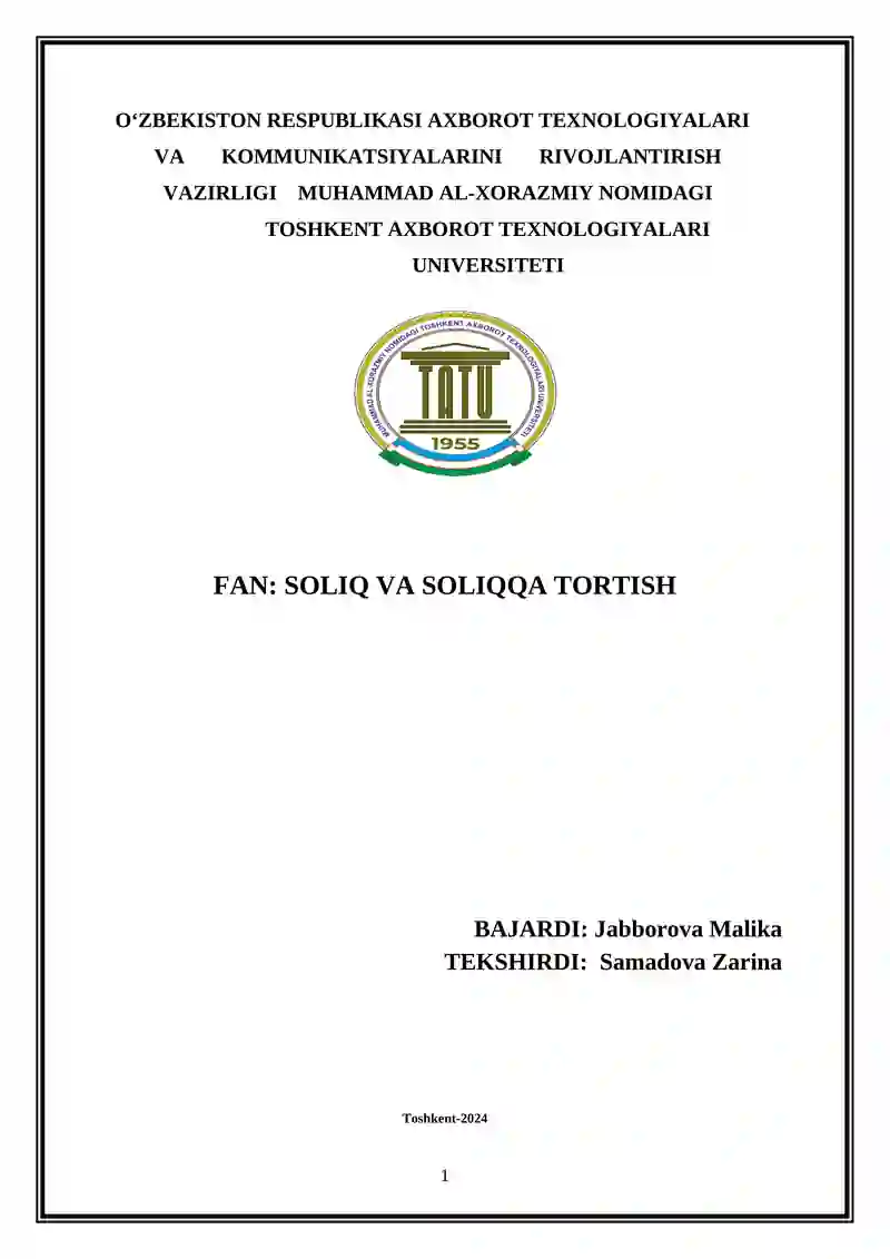 Rossiya Federatsiyasi Soliq Tizimi