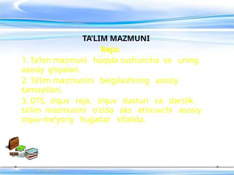 Ta’lim mazmuni 1