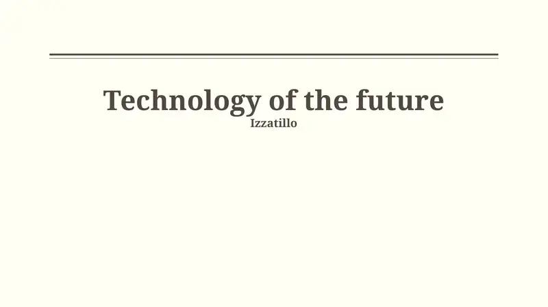 Technology of the future 1