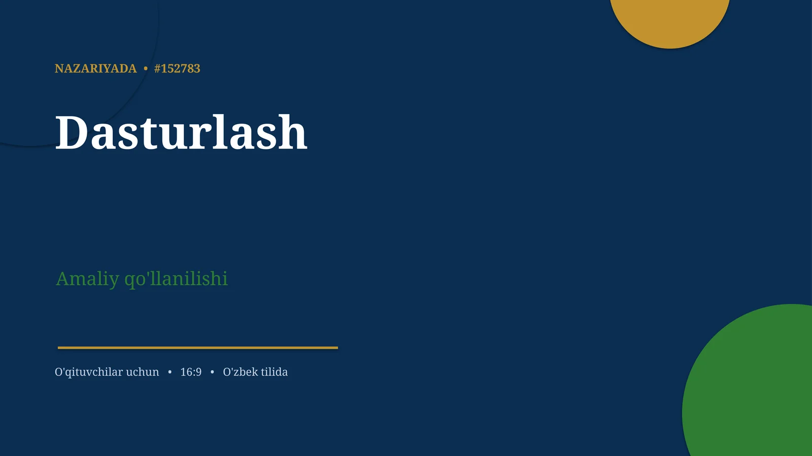 Dasturlash Nazariyasi 1