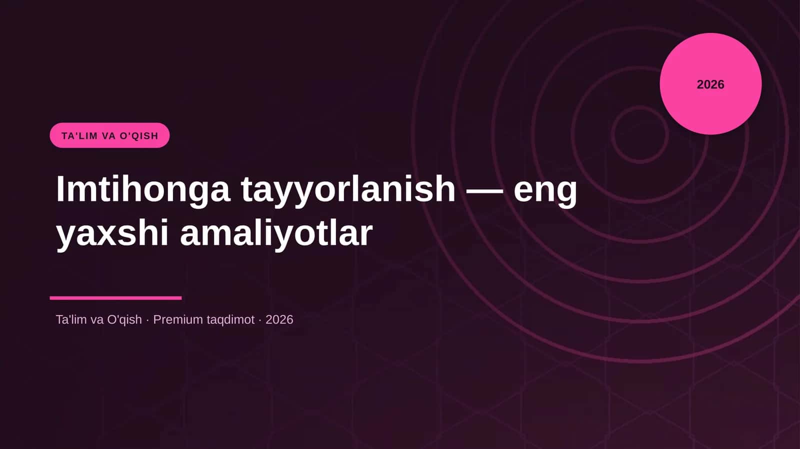 Imtihonga tayyorlanish — eng yaxshi amaliyotlar 1