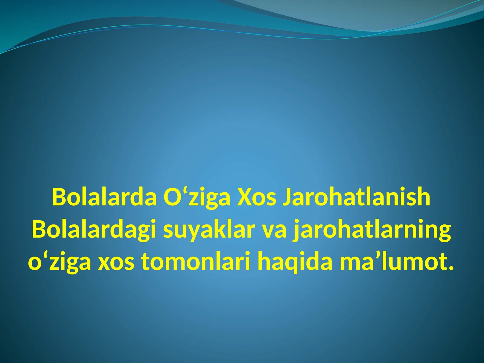 Bolalarda O‘ziga Xos Jarohatlanish 1