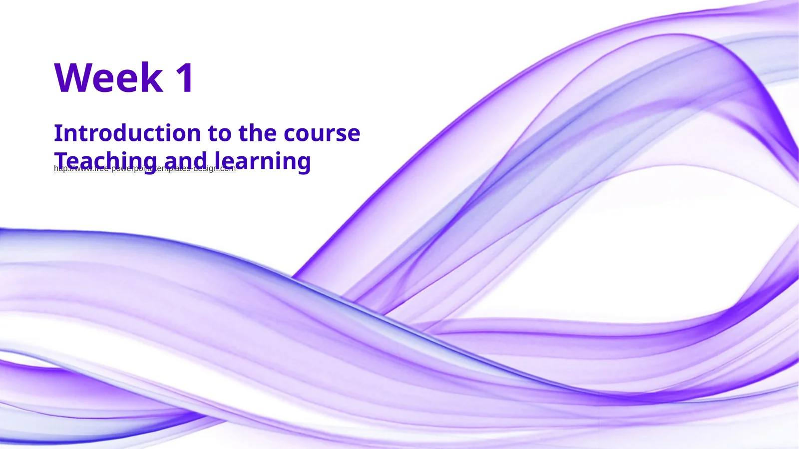 Introduction to the course 1