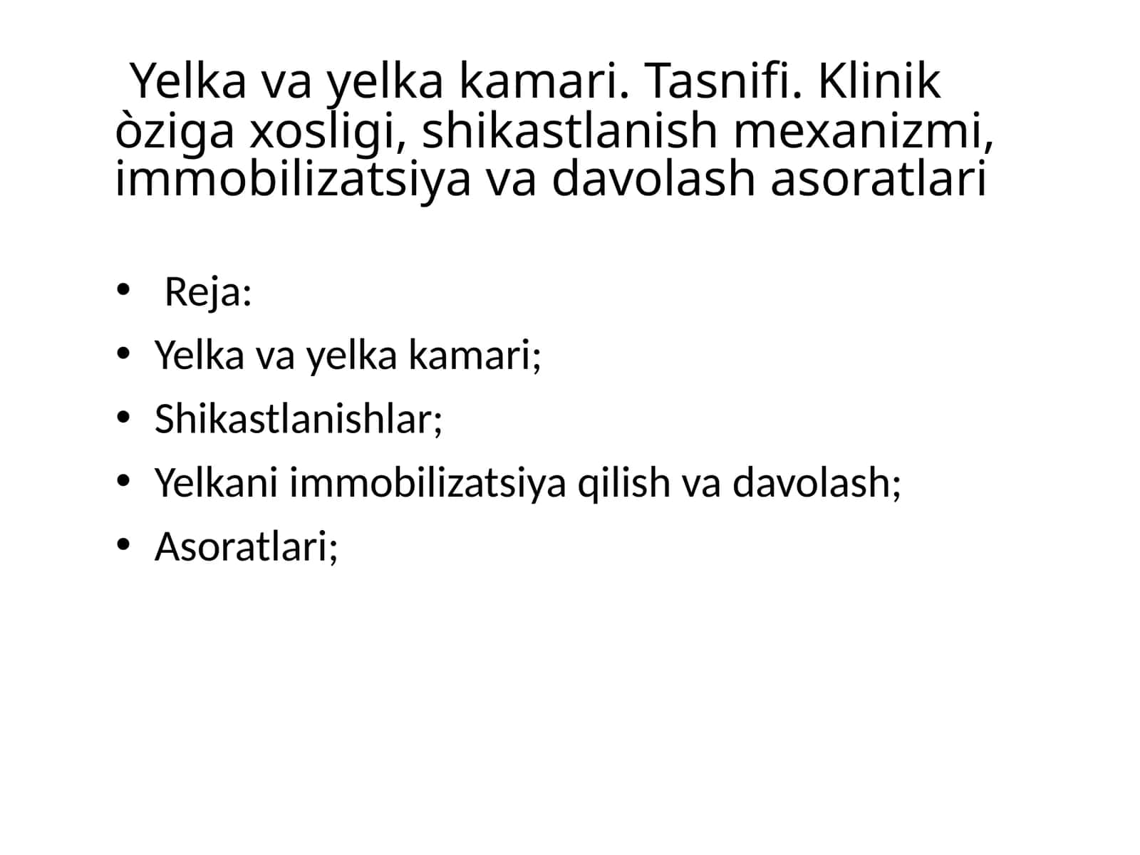 Yelka va yelka kamari 1
