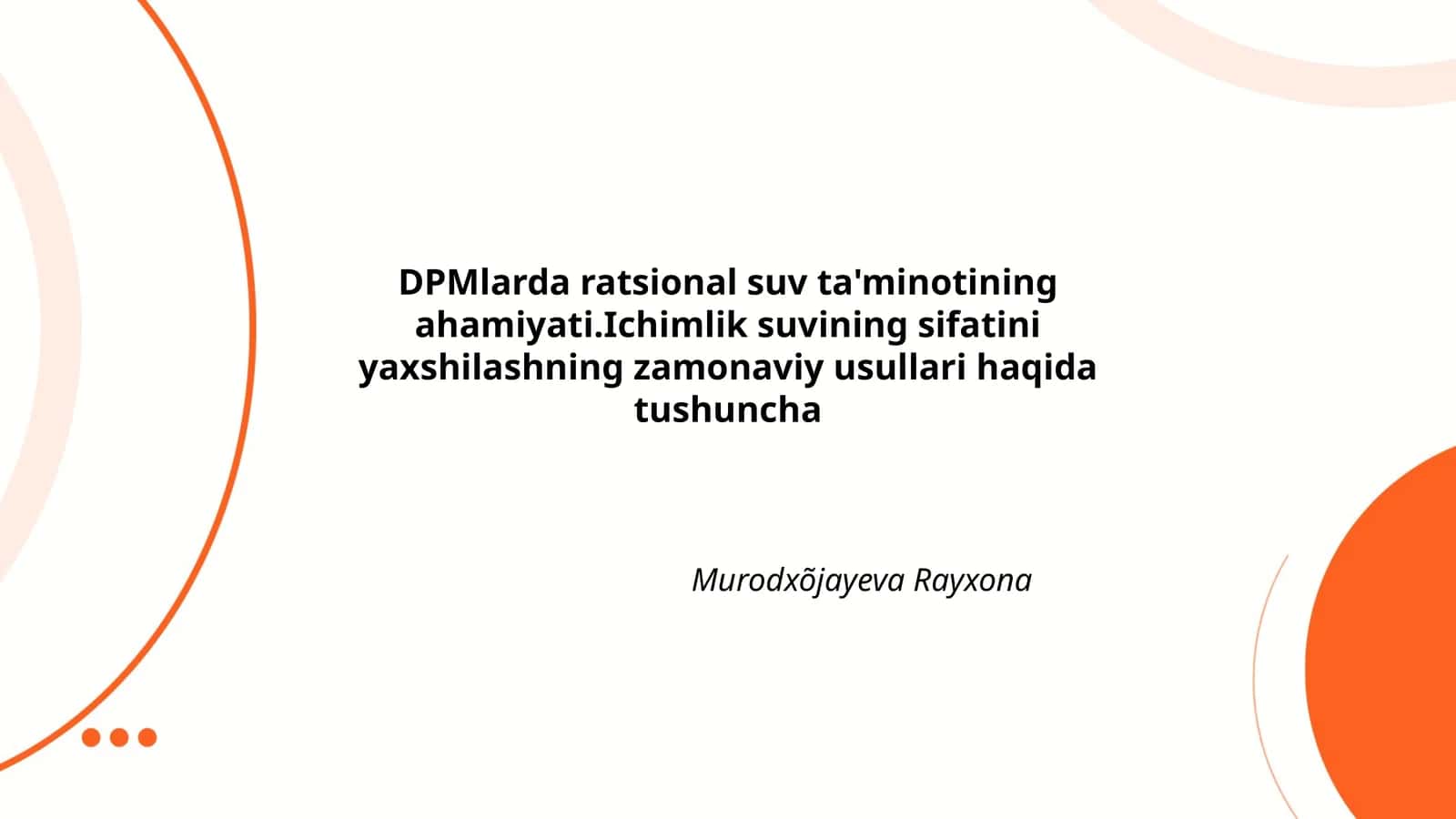 Ichimlik suvining sifatini yaxshilash 1