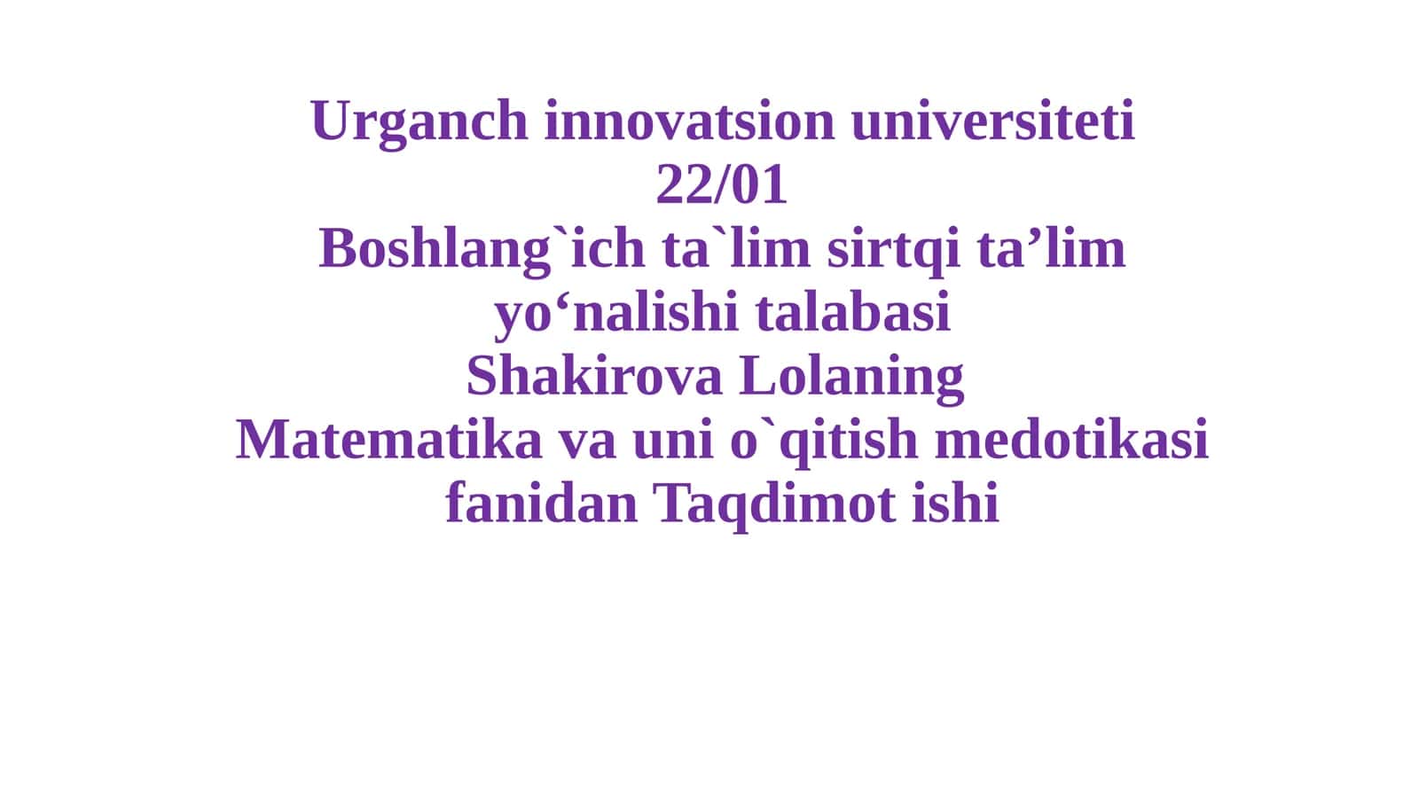 O’nlik mavzusida arifmetik amallarni o’rganish 1