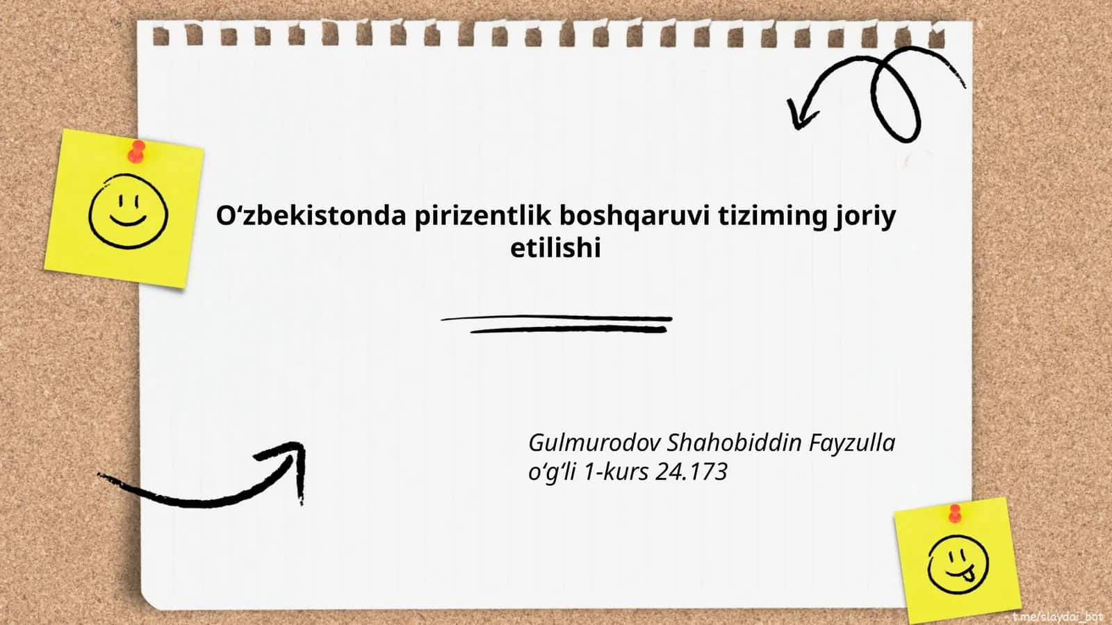 Oʻzbekistonda pirizentlik boshqaruvi tiziming joriy etilishi 1