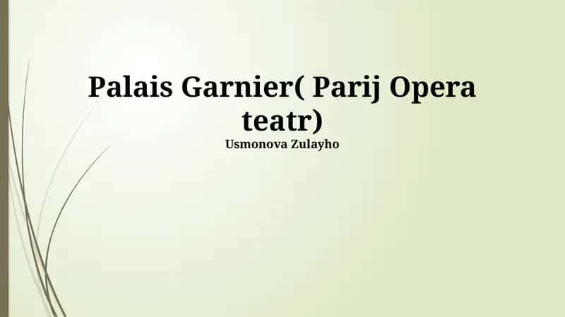 Garniye Saroyi: Tarix va Arxitektura 1