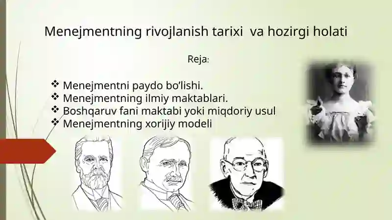 Menejmentning rivojlanishi tarixi va hozirgi holati