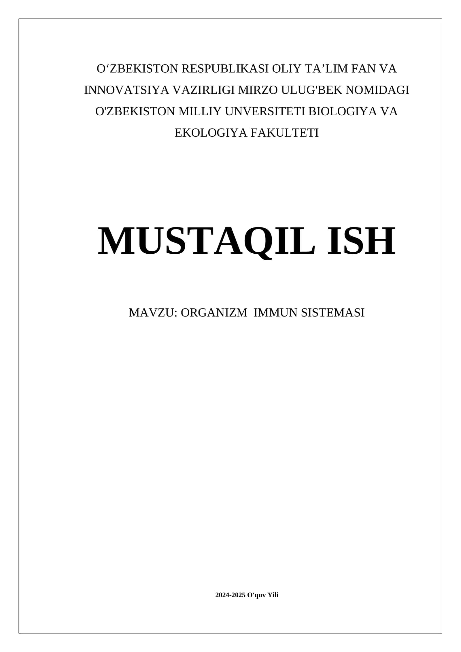 Organizm Immun Sistemasi 1