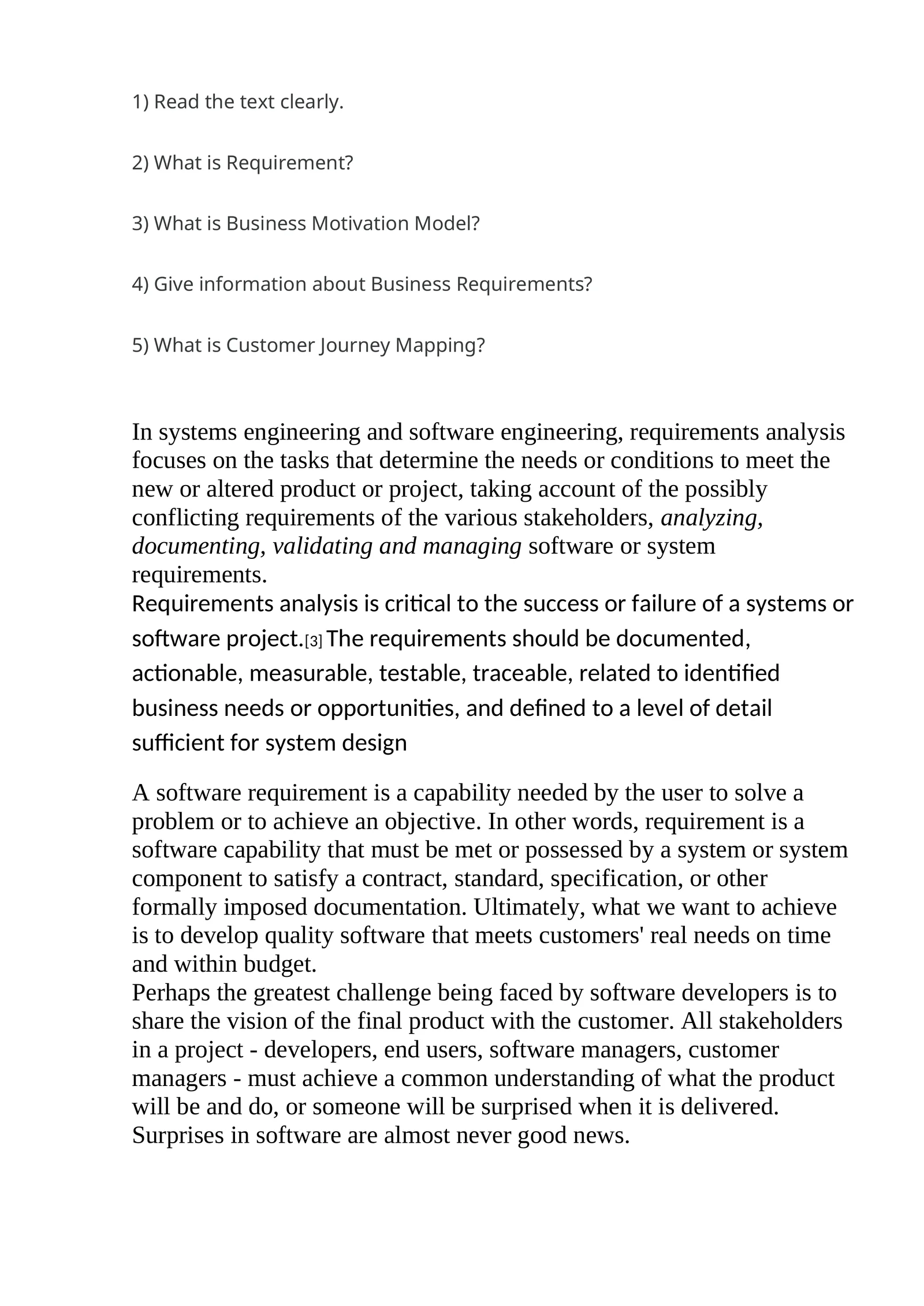 What is Requirement? 1