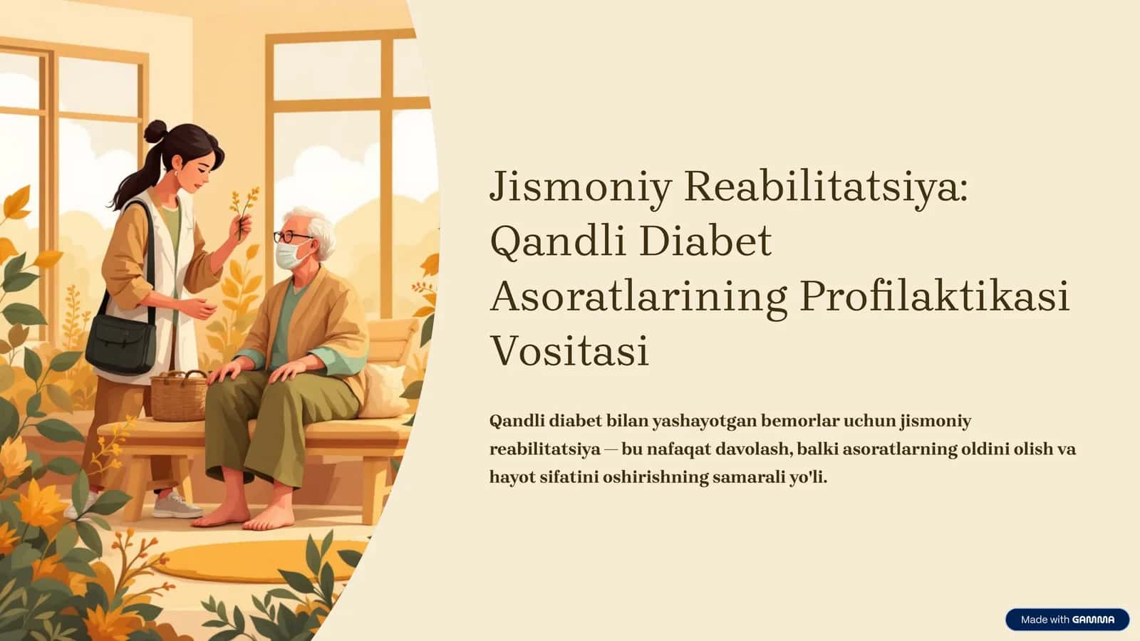 Jismoniy Reabilitatsiya: Qandli Diabet Asoratlarining Profilaktikasi Vositasi 1