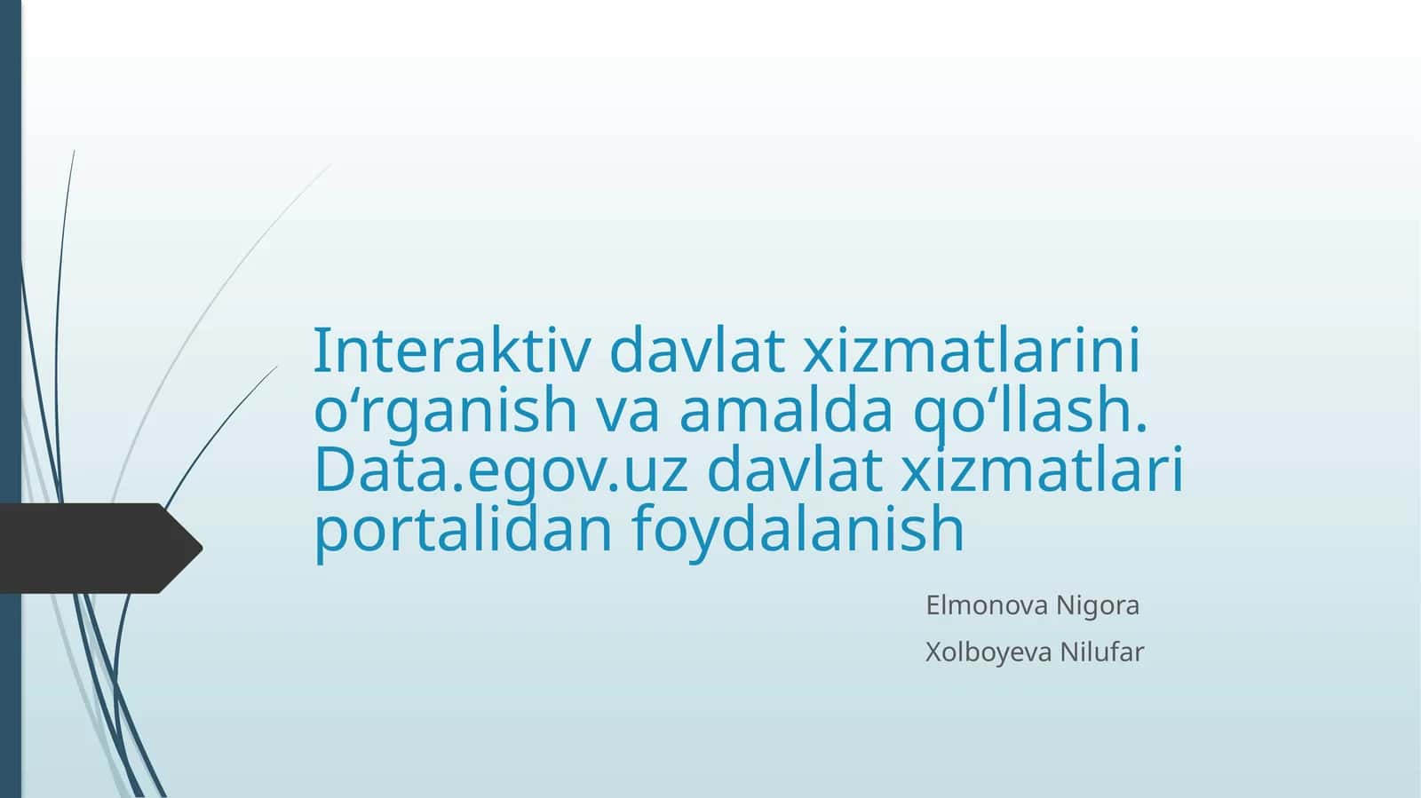 Interaktiv davlat xizmatlarini o‘rganish va amalda qo‘llash. Data.egov.uz davlat xizmatlari portalidan foydalanish 1