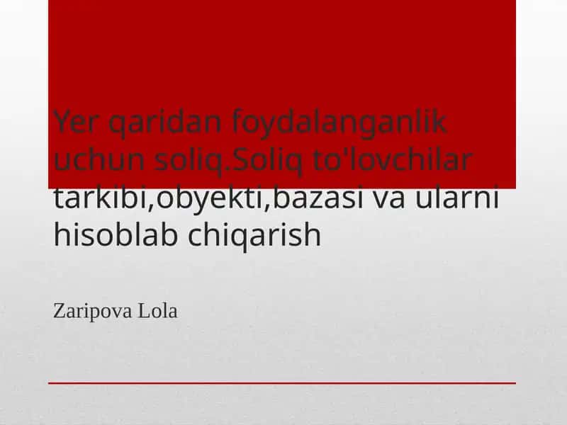 Yerqaridan foydalanilganlik uchun soliq 1
