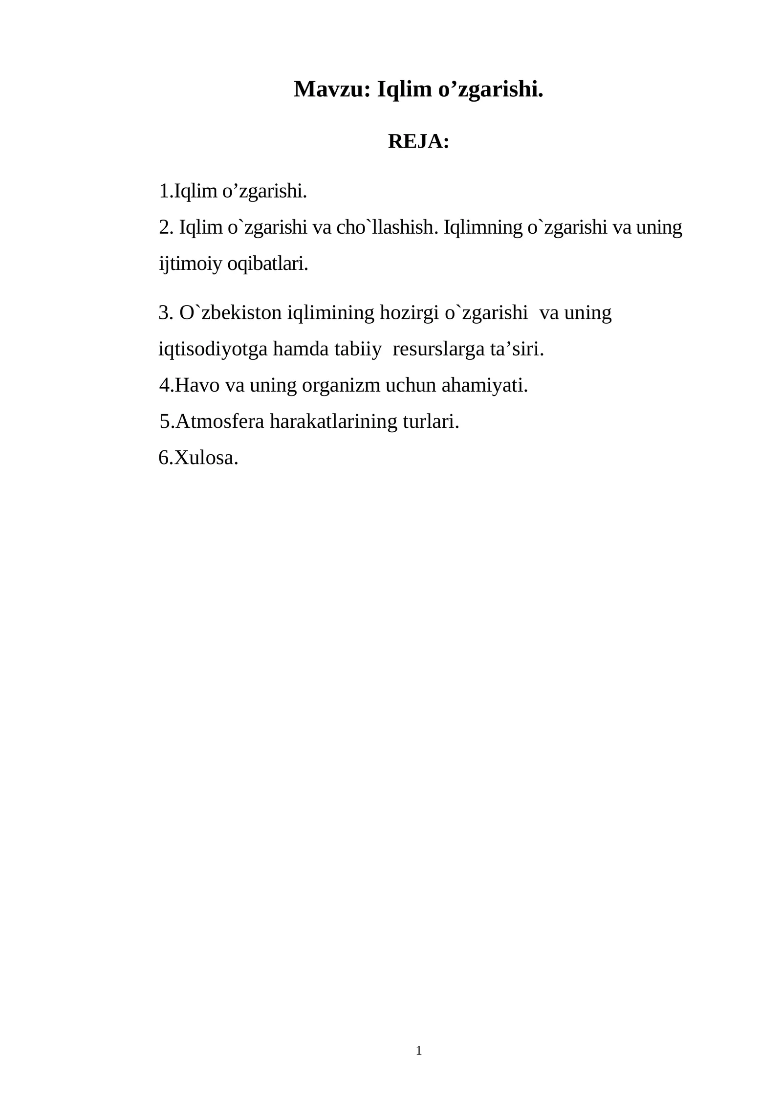 Iqlim o’zgarishi 1