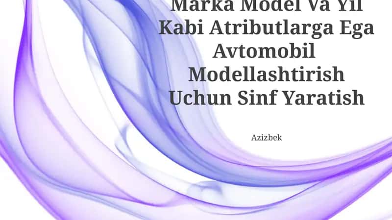 Avtomobil Modellashtirish 1
