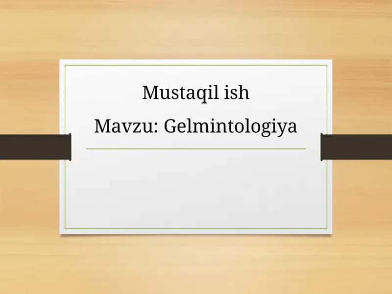 Gelmintologiya 1