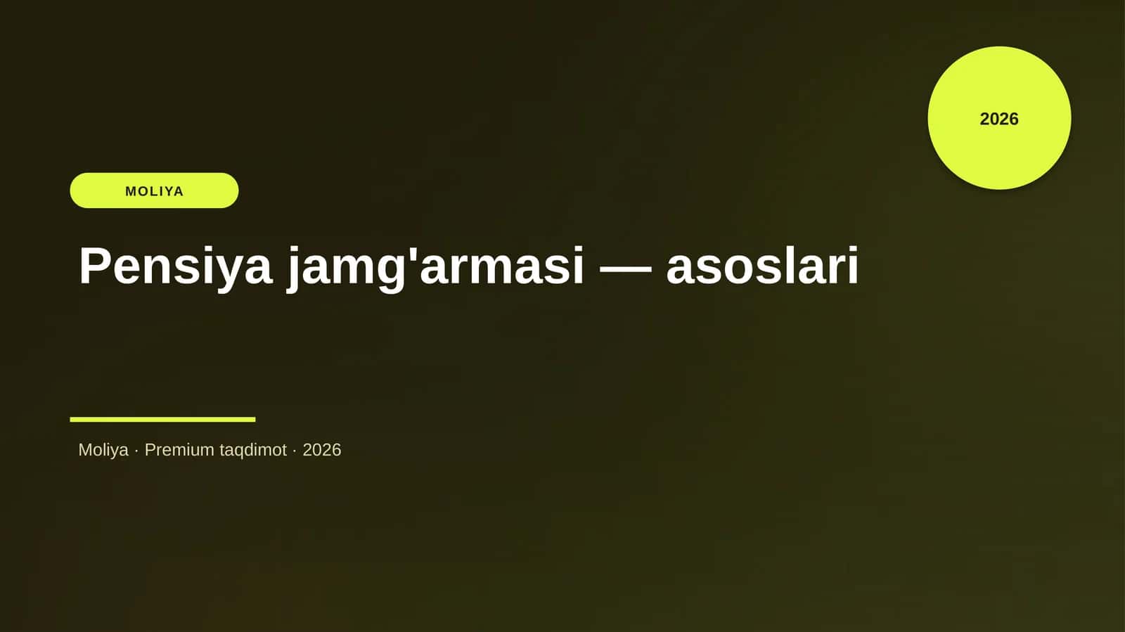 Pensiya jamg'armasi — asoslari 1