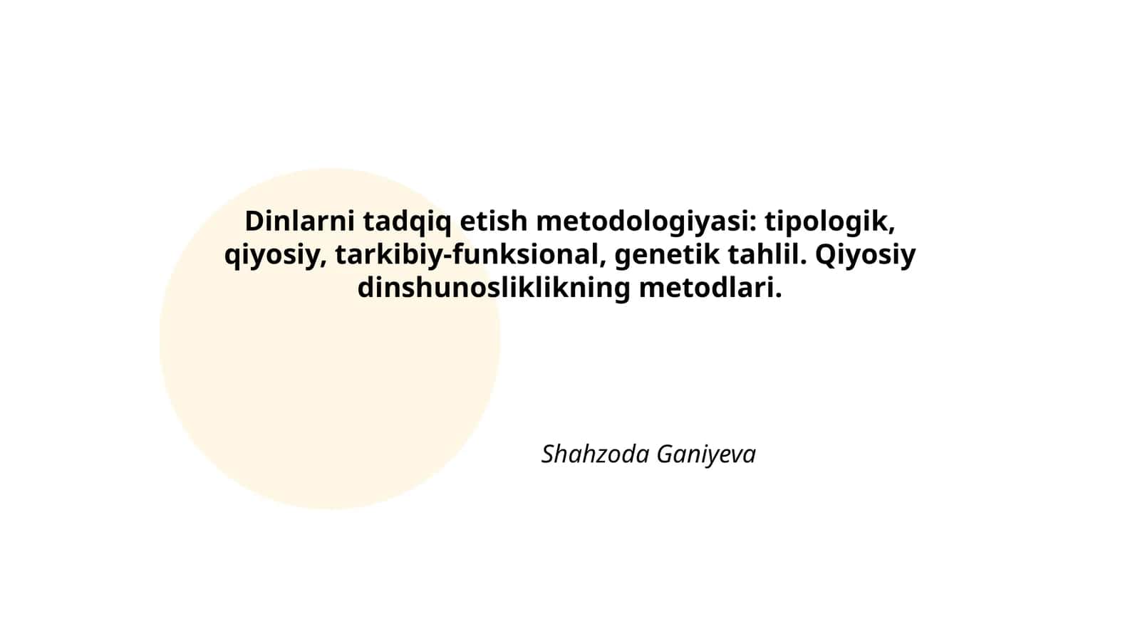 Dinlarni tadqiq etish metodologiyasi 1